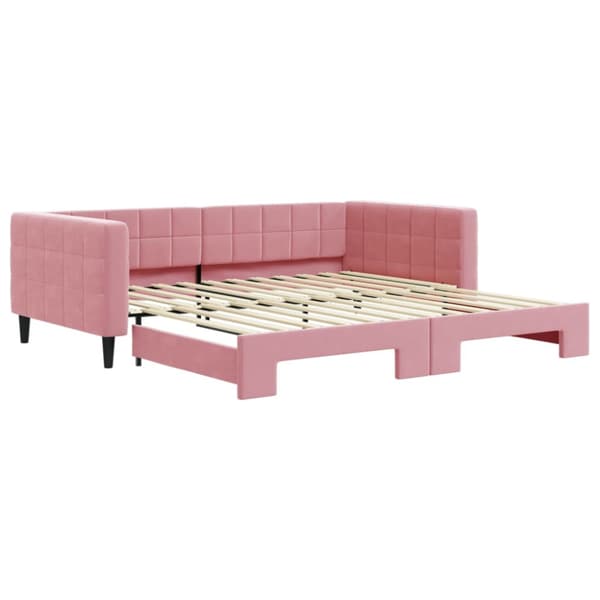 Dagbädd utdragbar rosa 100x200 cm sammet