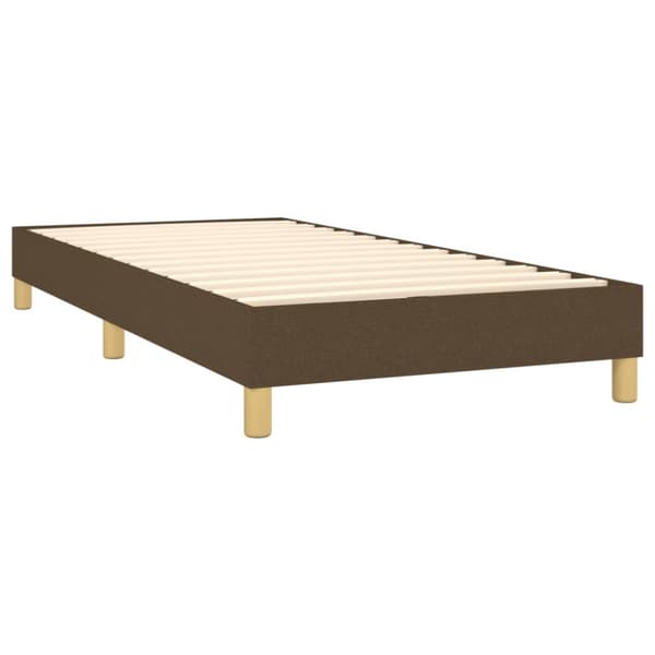 Boxspring-sängram mörkbrun 80x200 cm tyg