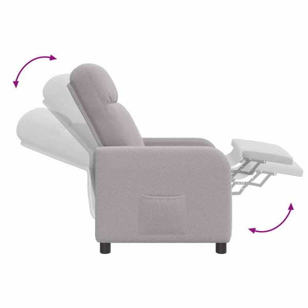 Massagefåtölj Ljusgrå Bouclé