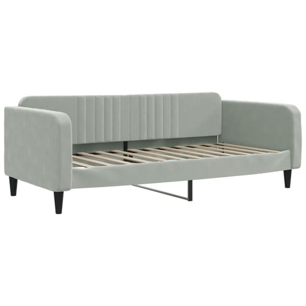 Dagbädd utdragbar ljusgrå 90x200 cm sammet