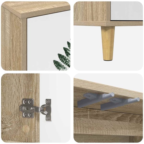 Sideboard HANAU Sonoma-ek 102 x 33 x 75 cm Konstruerat trä