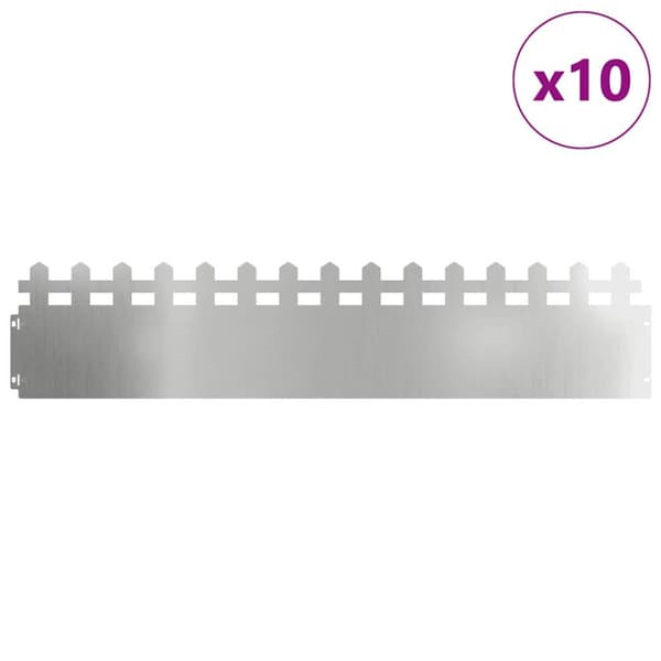 Gräskanter 10 pcs Silver 103 x 0,05 x 22 cm Galvaniserat Stål