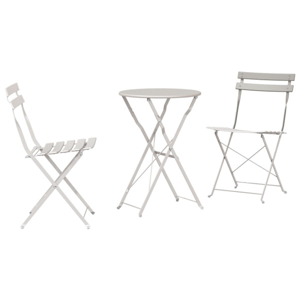 Fällbart bistroset 3 pcs Beige Stål