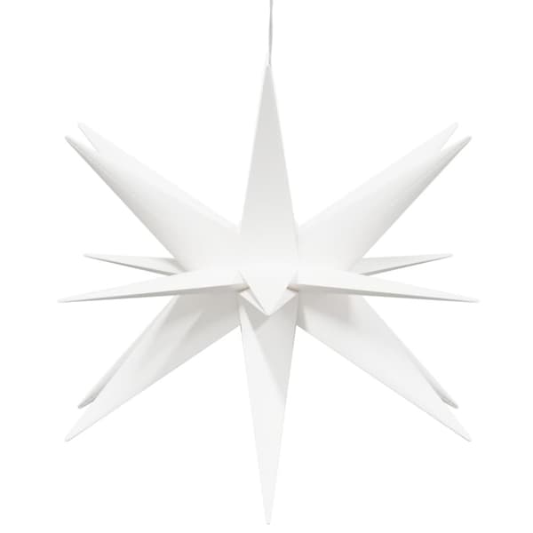 Stjärna med LED-belysning vikbar vit 43 cm