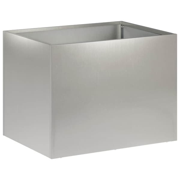 Trädgårdsplanterare 2 st Silver 40 x 30 x 30 cm Rostfritt stål