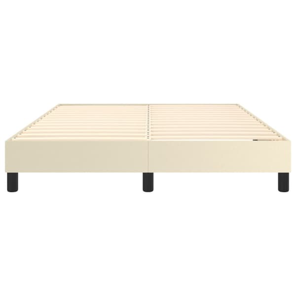 Boxspring-sängram gräddvit 140x190 cm konstläder