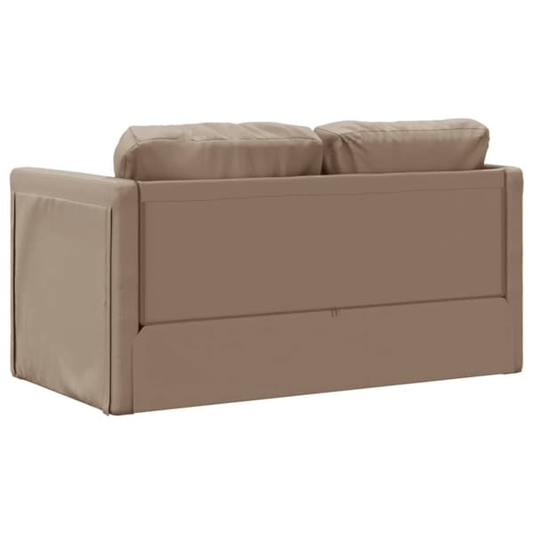 Golvbäddsoffa 2-i-1 cappuccino 112x174x55 cm konstläder