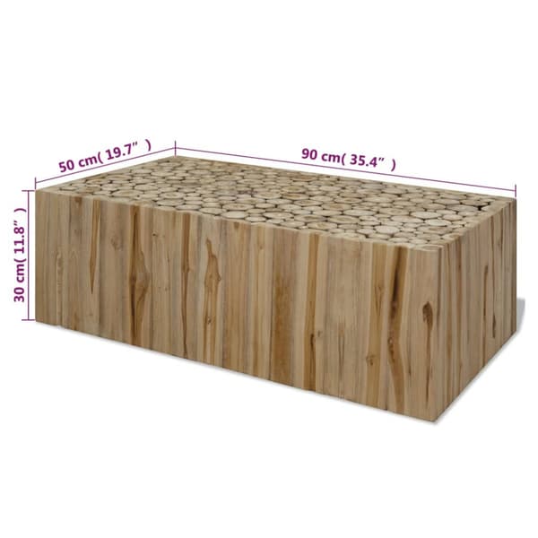 Soffbord äkta teak 90x50x30 cm