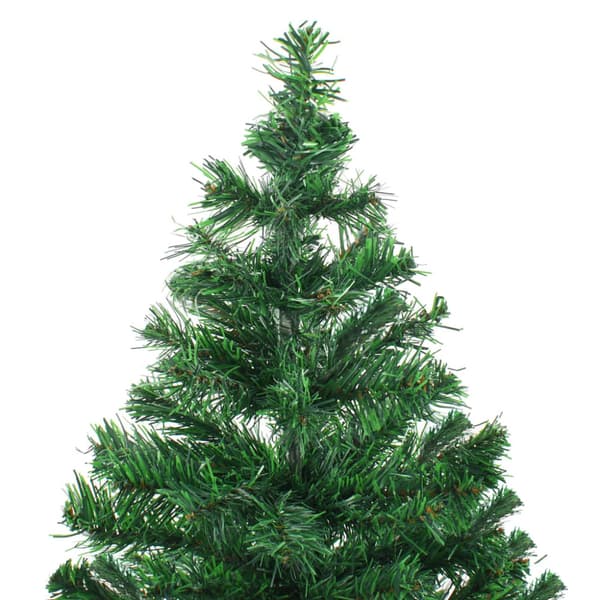Belyst plastgran med kulor 210 cm 910 grenar