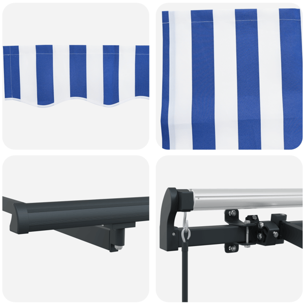 Utfällbar markis Blå 350 x 200 cm tyg
