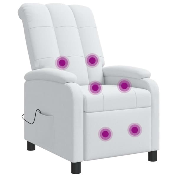 Massagefåtölj Vit Tyg