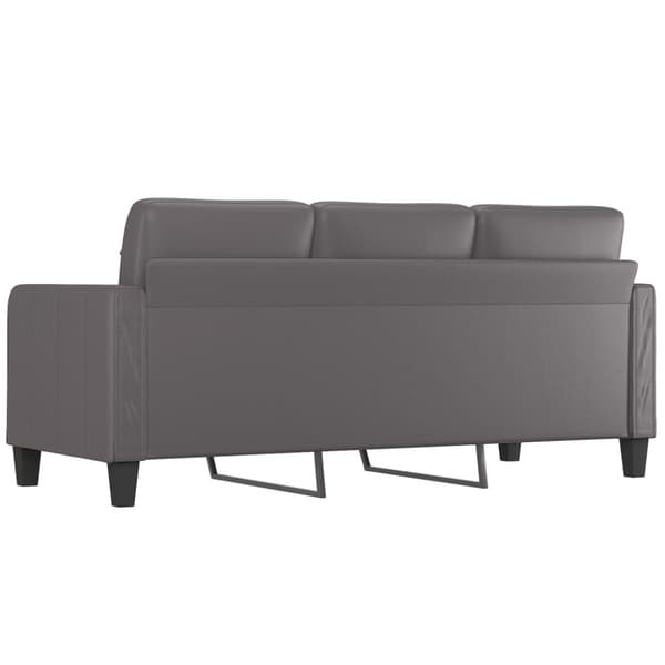3-sitssoffa grå 180 cm konstläder