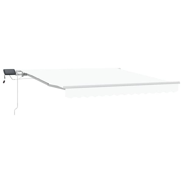Utfällbar markis Vit 350 x 250 cm Tyger och Stål