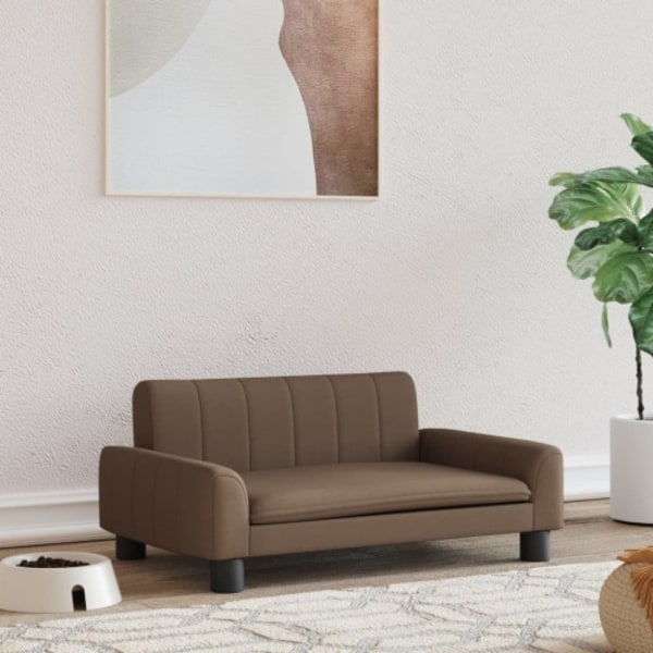 Hundbädd brun 70x45x30 cm tyg