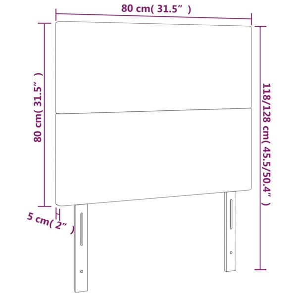 Sänggavel ljusgrå 80x5x118/128 cm sammet