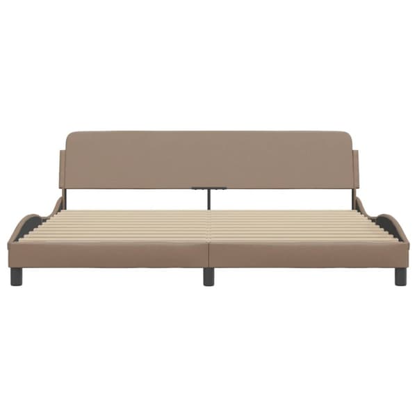 Bed Frame "Dover" Cappuccino 200x200 cm Faux Leather