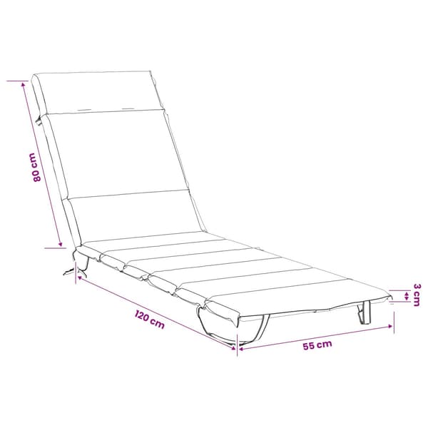 Solstol Kudde GEMERT 100% Polyester Ljusblå 200 x 55 x 3 cm