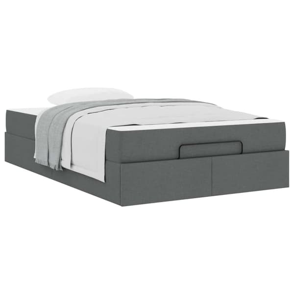 Sängram med madrass 2 pcs Dämpad Grå tyg