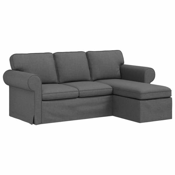 Soffa Mörkgrå 195 x 138 x 80 cm tyg