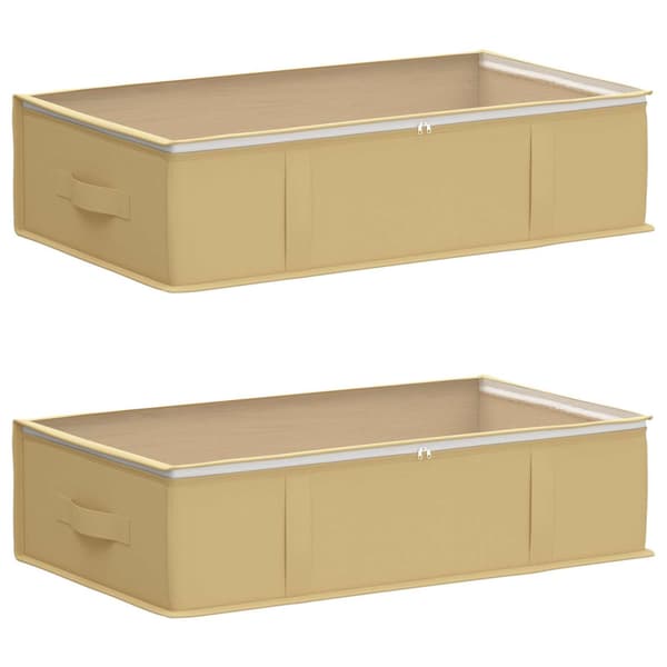 Förvaringslåda med transparent toppfönster 2 pcs Gräddvit