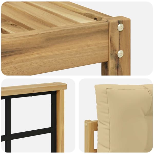 Utomhussoffset 8 pcs Vit och Beige