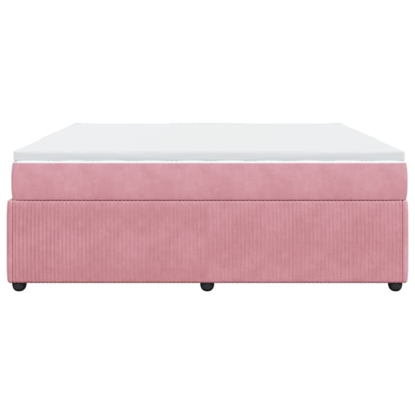Ramsäng med madrass rosa 200x200 cm sammet