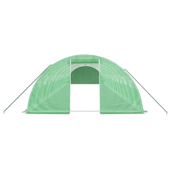 Växthus med stålram grön 56 m² 14x4x2 m