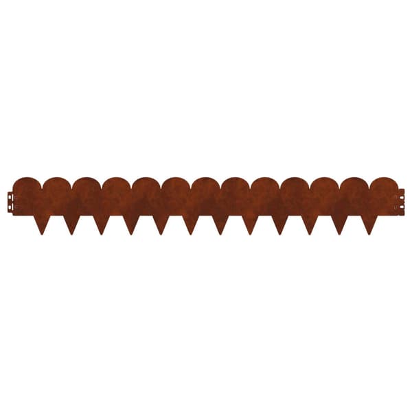 Kant för gräsmatta 10 pcs 103 x 15 cm Stål Rostig