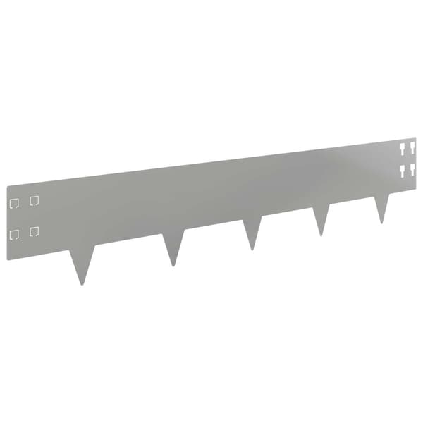 Kant för gräsmatta 20 pcs 100 x 20 cm Stål Silver