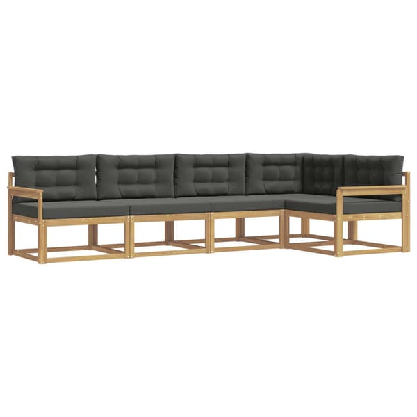 Utomhussoffset med kudde 4 pcs Vit och antracit Polyester