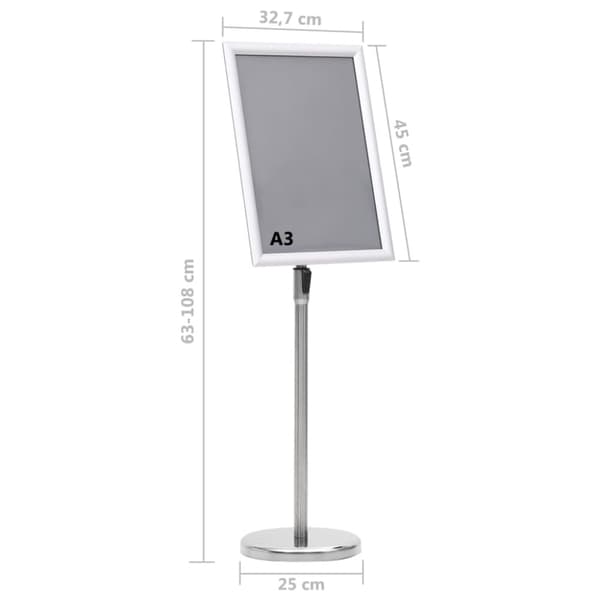 Skyltställ A3 silver aluminiumlegering