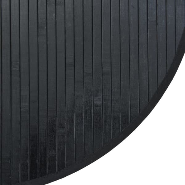 Matta rund svart 60 cm bambu