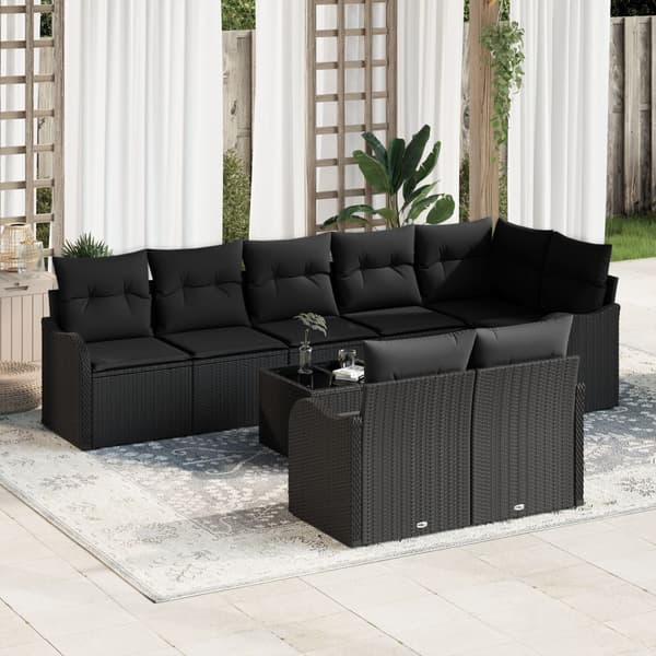 Trädgårdsoffset 9 pcs Svart konstrotting