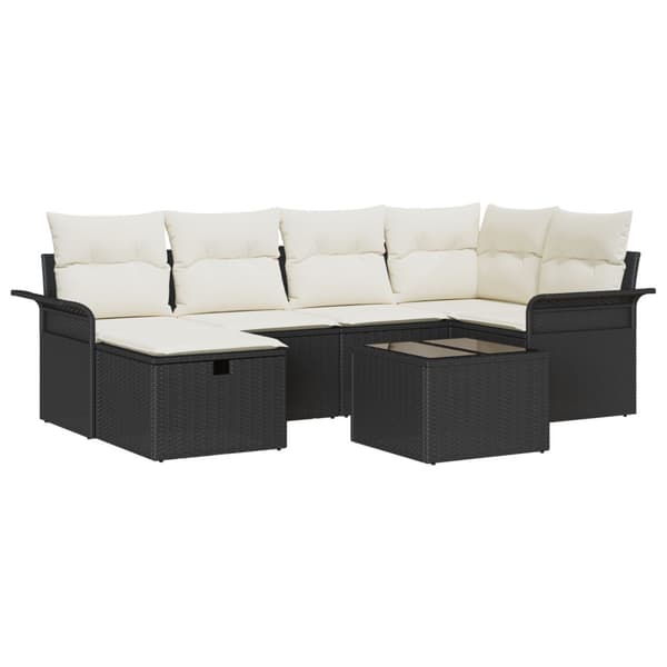 Trädgårdsoffset 7 st Poly rattan