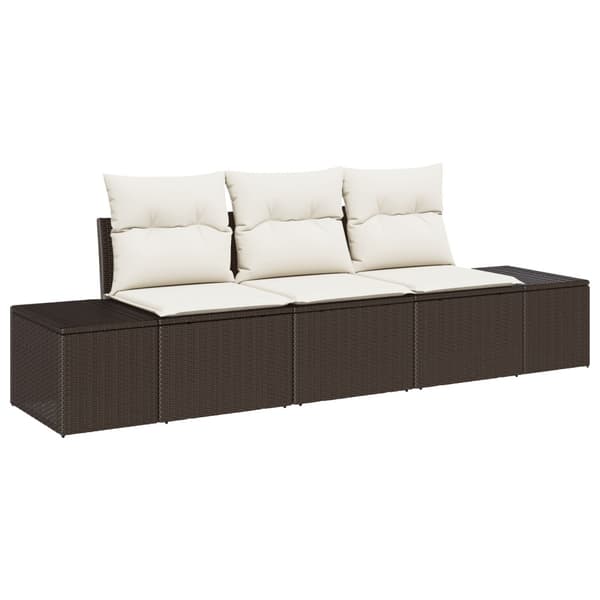 Soffset med kudde 3 pcs Brun konstrotting