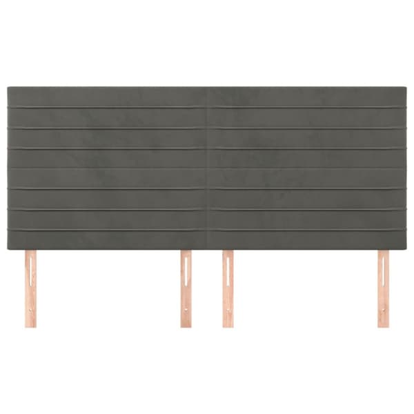Sänggavel mörkgrå 200x5x118/128 cm sammet