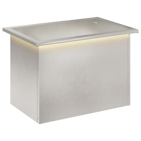 Odlingslåda med LED Silver 40 x 60 x 40 cm Rostfritt stål