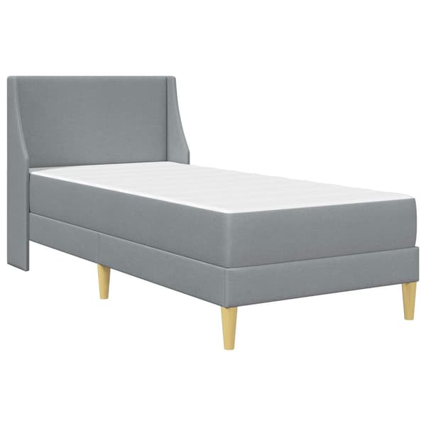 Sängram med madrass Ljusgrå 100 x 200 cm Polyester
