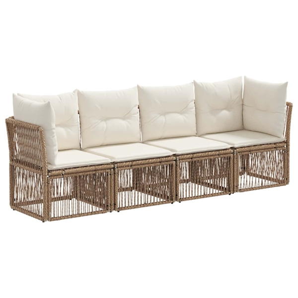 Trädgårdsoffset 4 pcs Beige konstrotting
