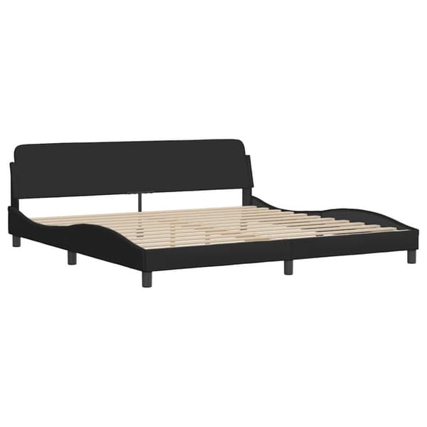 Bed Frame without Mattress "Hanko" Black 200x200 cm Fabric