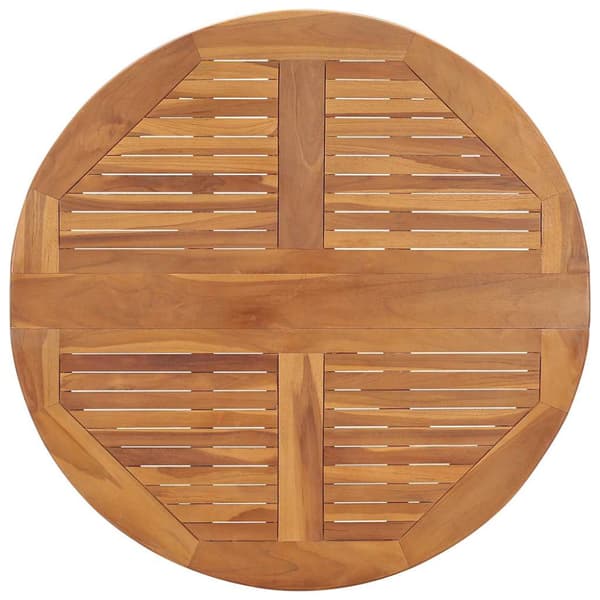 Hopfällbart trädgårdsbord Ø90x75 cm massiv teak