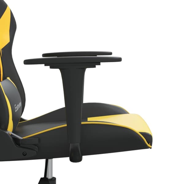 Gamingstol svart och guld konstläder