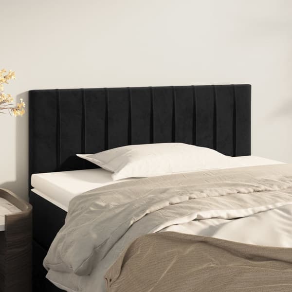 Sänggavel svart 90x5x78/88 cm sammet