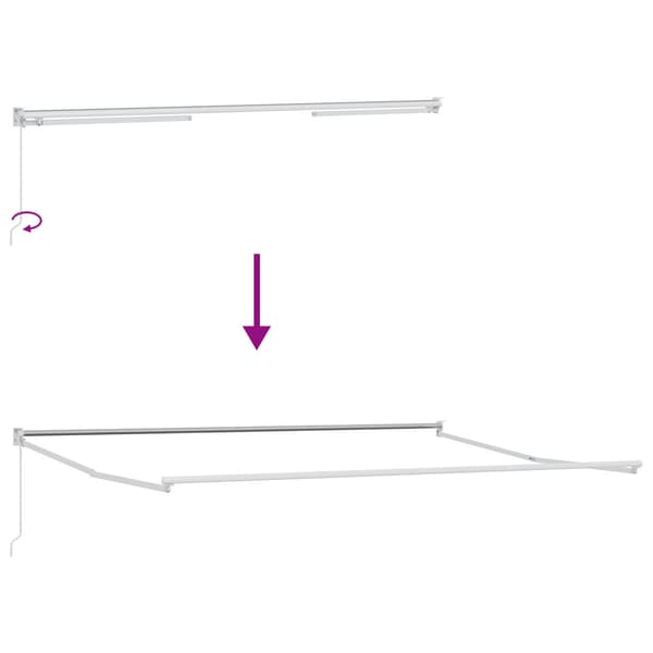 Utfällbar markis Beige 400 × 300 cm Polyester och aluminium