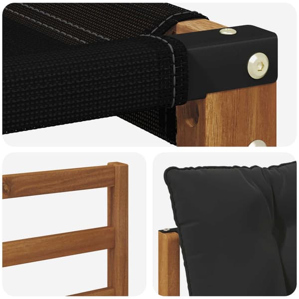 Utomhussoffset med kudde 4 pcs Naturlig och svart