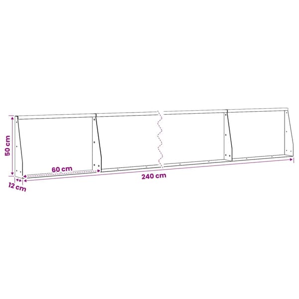 Stödvägg 4 st 60 x 12 x 50 cm Stål Svart