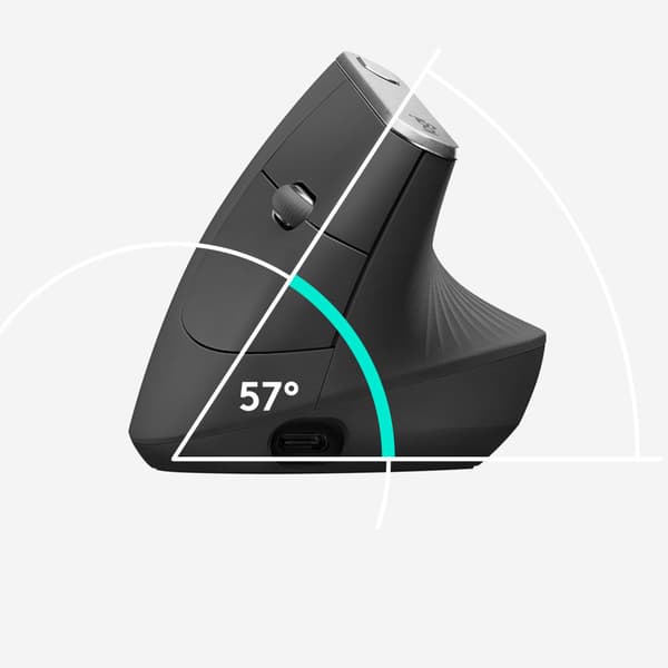 Logitech MX Vertical datormöss högerhand Trådlös RF + Bluetooth Optisk 4000 DPI