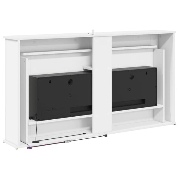 Eldstad med LED-slinga Vit 130 x 20 x 69,5 cm Konstruerat trä