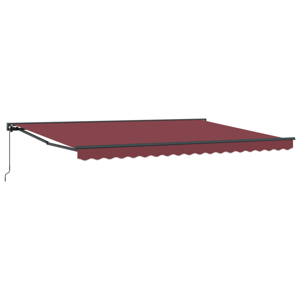 Markisram Vinröd 450 × 300 cm Polyester med PU-beläggning