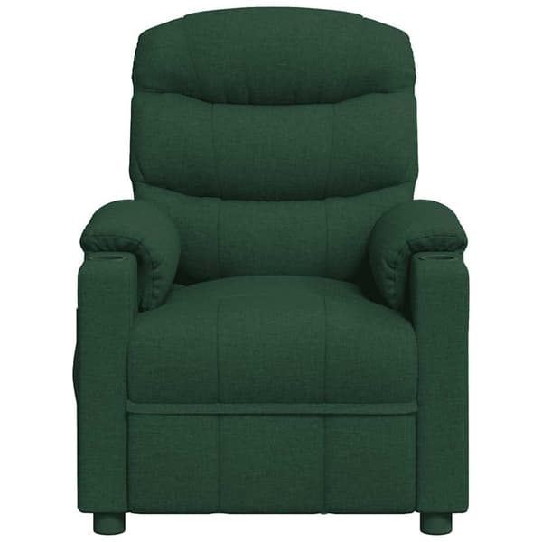 Massagefåtölj mörkgrön tyg